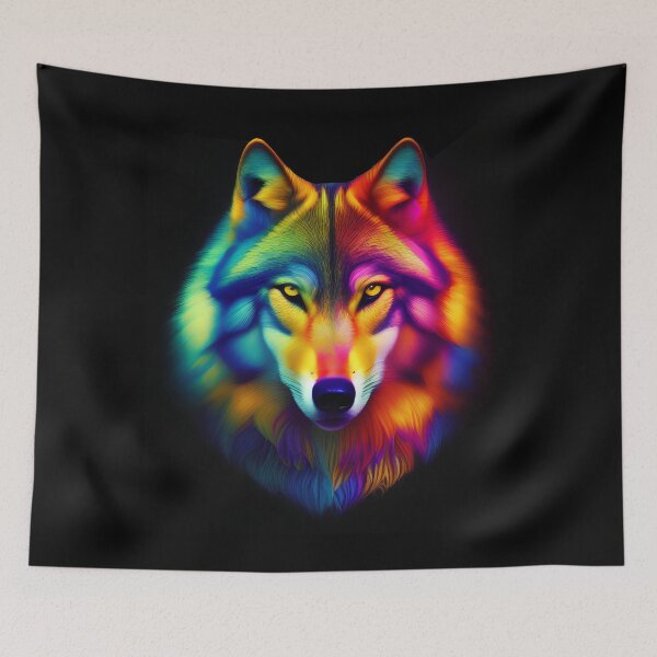 Item preview, Psychedelic Wolf 4, American Indian, Spirit Guide, Dog designed and sold by Rogue-Studio.