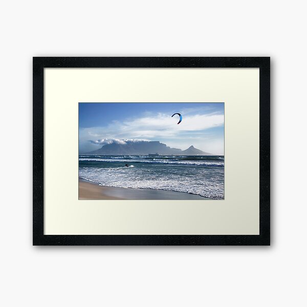 Kite Surfing in Cape Town, South Africa Framed Art Print