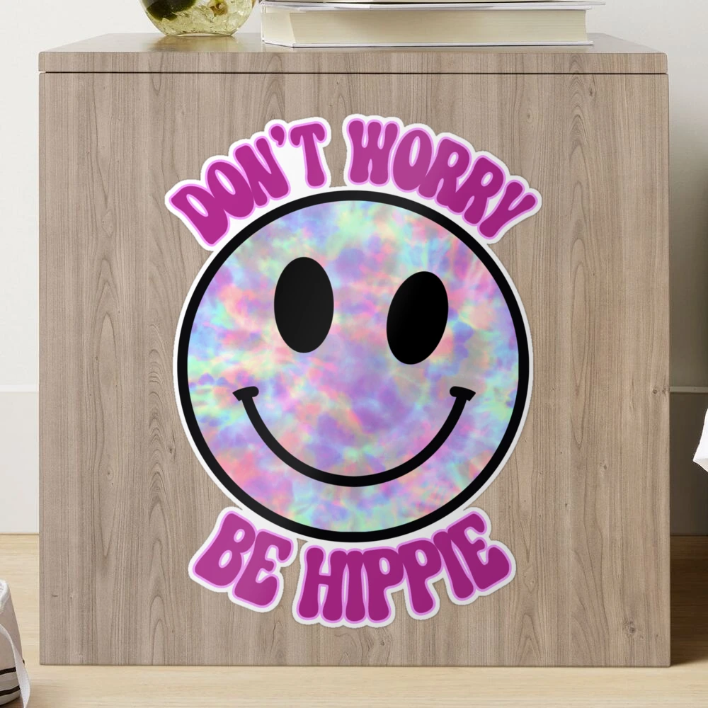 Don't Worry Be Happy Smiley Face Sticker - 4x4 Inch Vinyl Decal