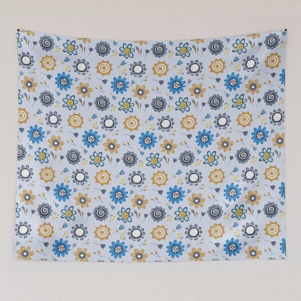 Item preview, Beige and blue flowers designed and sold by LaBelleMaison.