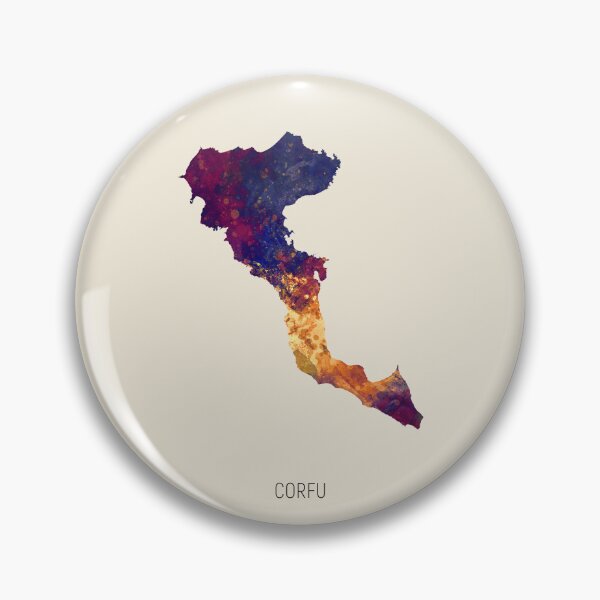 Artikelvorschau, Corfu Watercolor Map entworfen und verkauft von ArtPrints.