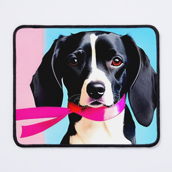 Item preview, Dog wearing a pink ribbon for breast cancer support and women's health overall designed and sold by Lady-Frost.