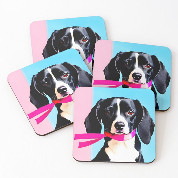 Item preview, Dog wearing a pink ribbon for breast cancer support and women's health overall designed and sold by Lady-Frost.
