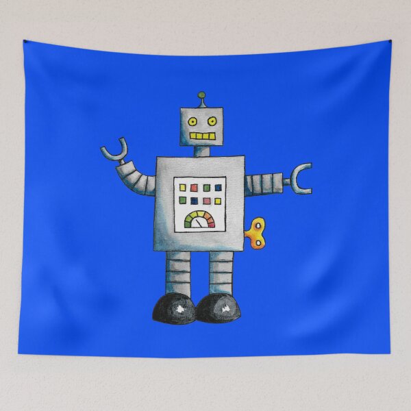 Item preview, Robot (Blue Background) designed and sold by christinaashman.