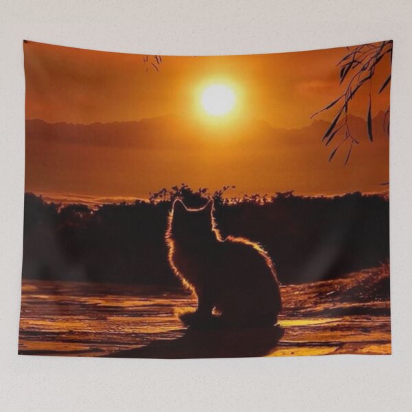 Item preview, Kitty Enjoying Sunset designed and sold by Maddie4Real.