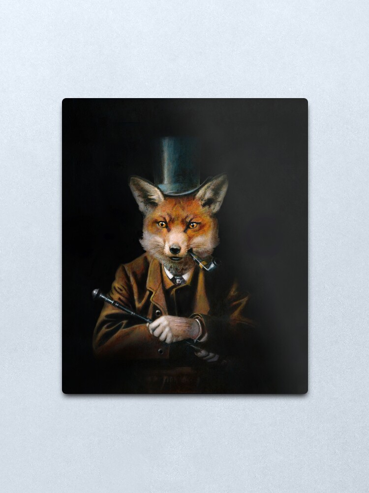Alternate view of Dapper Victorian Fox Metal Print