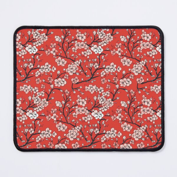 Item preview, Drawing of Pink Japanese Sakura on Vibrant Red Background designed and sold by StudioTokyo.