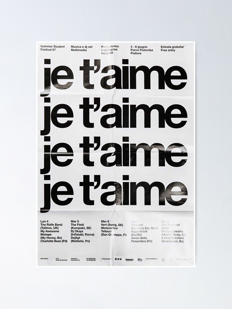 Thumbnail 1 of 3, Poster, je taime iconic designed and sold by DarrylHankins.