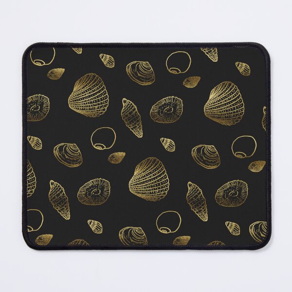 Item preview, Stylish Black Gold Seashells Pattern designed and sold by NdesignTrend.