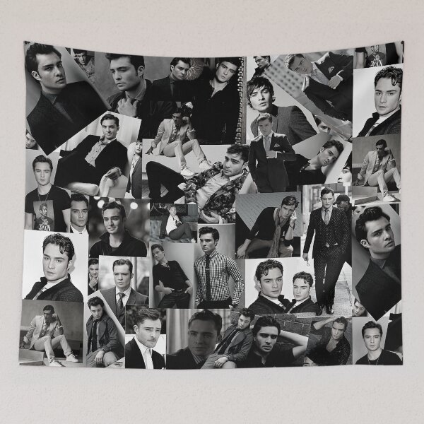 Item preview, Ed Westwick Abstract Collage - Black and White Aesthetic designed and sold by CollageHeaven.