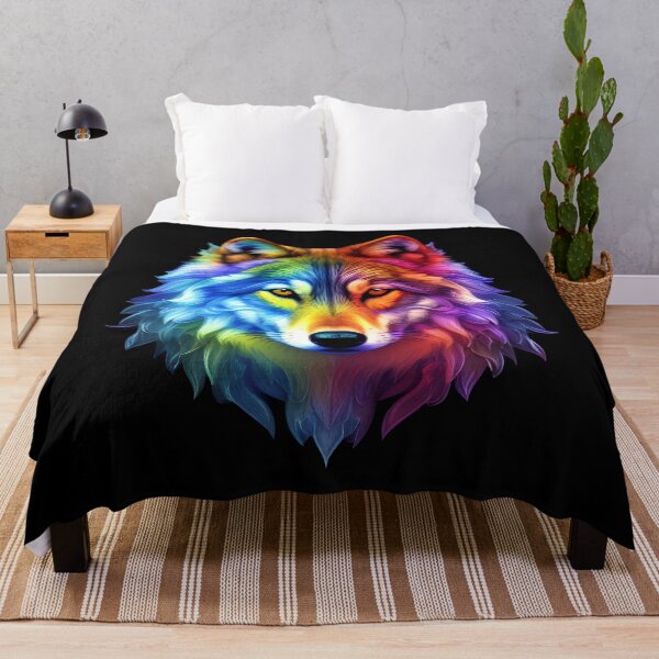 Item preview, Psychedelic Wolf 3, American Indian, Dog, Loyalty, Spirit Guide designed and sold by Rogue-Studio.
