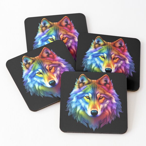 Item preview, Psychedelic Wolf 3, American Indian, Dog, Loyalty, Spirit Guide designed and sold by Rogue-Studio.