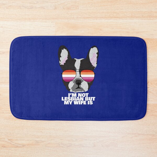Item preview, I'M NOT LESBIAN BUT MY WIFE IS - Funny Boston Terrier Dog Lesbian Pride Flag designed and sold by Lightfield.