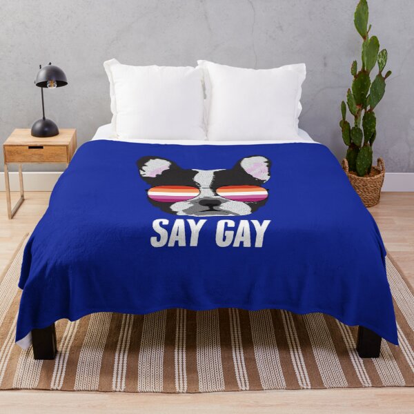 Item preview, SAY GAY - Funny Boston Terrier Dog Lesbian Pride Flag designed and sold by Lightfield.
