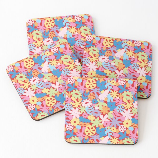 Item preview, MATISSE INSPIRED TROPICAL ISLAND COCONUT GIRL L RED FLORALS AND PALMTREES designed and sold by blomastudios.