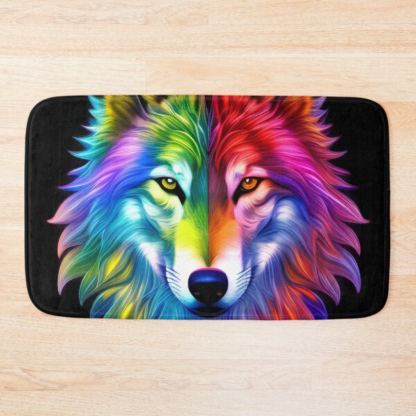 Item preview, Psychedelic Wolf 1, American Indian, Dog, Spirit Guide, Loyalty, Rainbow designed and sold by Rogue-Studio.