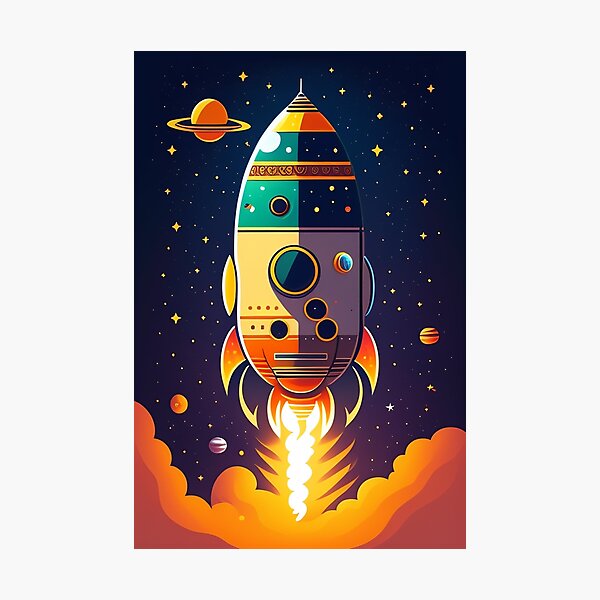 Item preview, Super Rocket Anime cartoon Illustration Space Lover designed and sold by Hohohaxi.