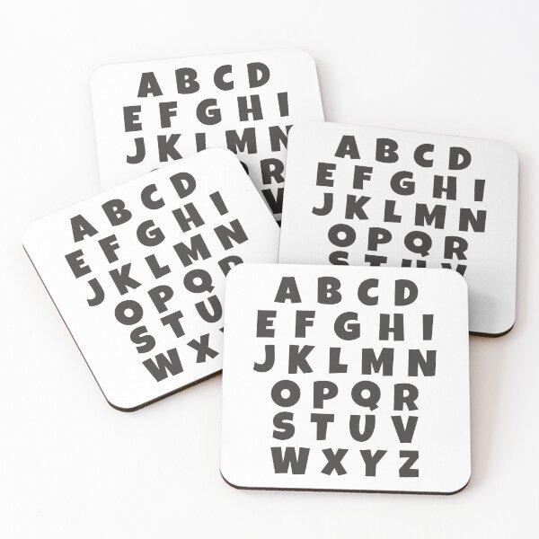 Item preview, English alphabets letters black text designed and sold by Think4Prints.