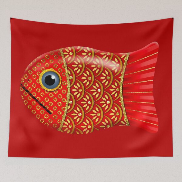 Item preview, Red and gold fish by Maxine Gadd  designed and sold by Maxine Gadd.