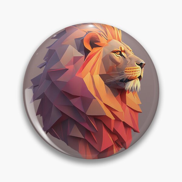 Item preview, Geometrical digital realistic Lion Head designed and sold by RoyalArts53.