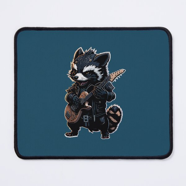 Item preview, Cute metalhead raccoon designed and sold by MetalSatyrShop.
