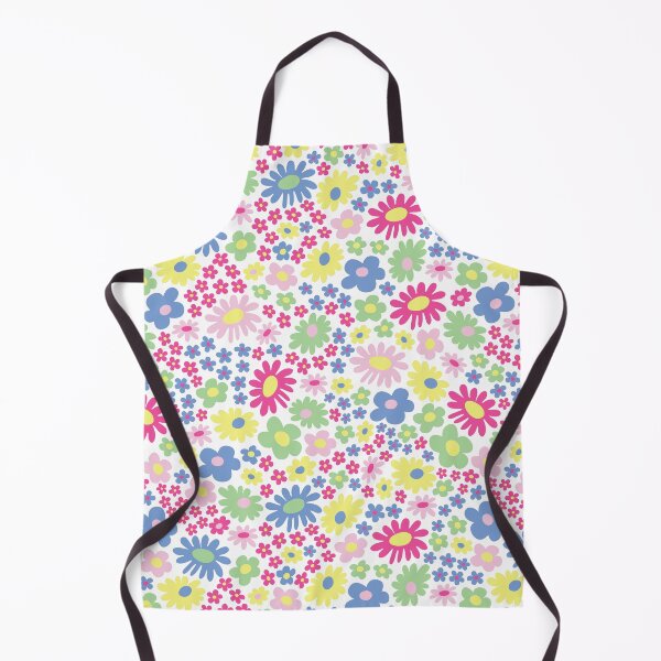 Item preview, pastel 60s retro flower power, pastel pink, pastel blu, yellow, green, 60s groovy pattern, hippie flowers designed and sold by blomastudios.