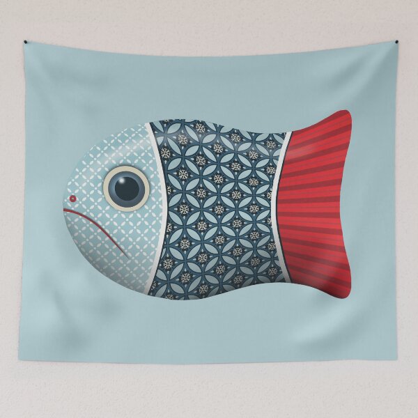 Item preview, Red white and blue fish by Maxine Gadd  designed and sold by Maxine Gadd.