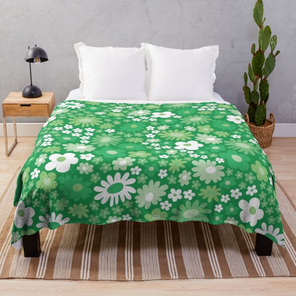 Item preview, pastel green 60s retro flower power, light green, 60s groovy pattern, hippie flowers designed and sold by blomastudios.