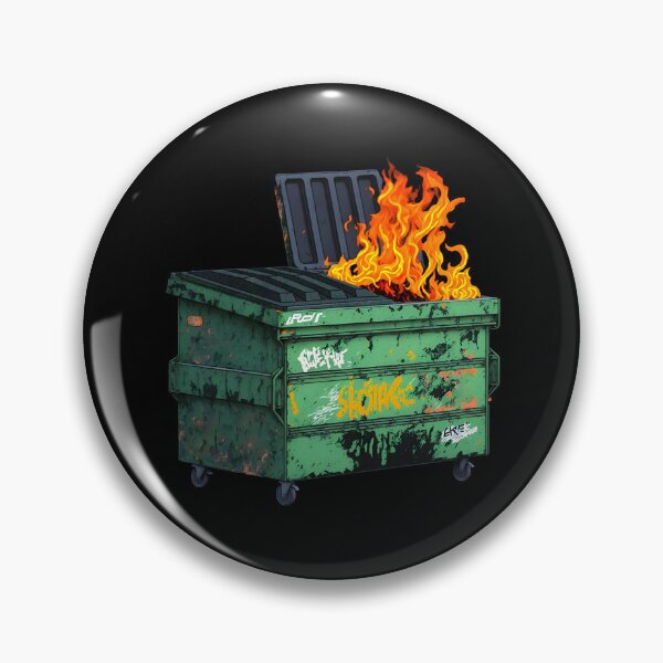Artikelvorschau, grüner Müllcontainer in Brand entworfen und verkauft von Beyond-Stickers.