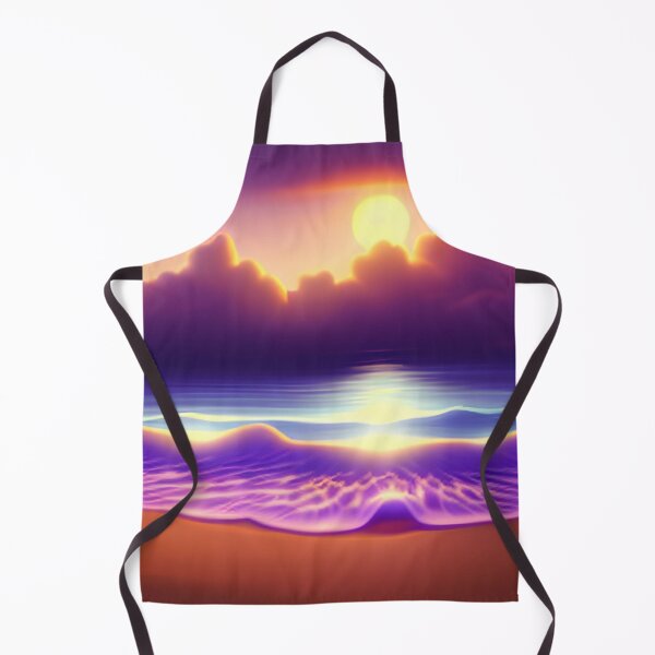 Item preview, Beach Sunset Fantasy in Cartoon Style with a Pink Paradise Mountain designed and sold by stylishdzign.