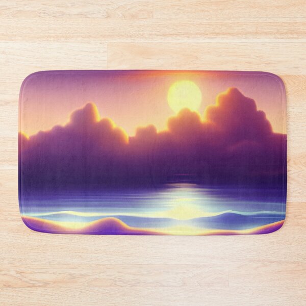 Item preview, Beach Sunset Fantasy in Cartoon Style with a Pink Paradise Mountain designed and sold by stylishdzign.