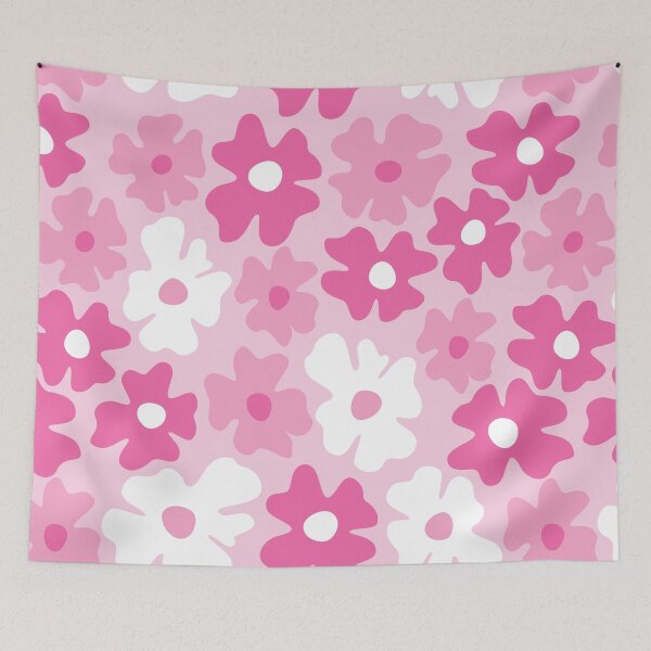 Item preview, pink 60s retro flower power, pastel pink, pink, baby pink, 60s groovy pattern, hippie flowers designed and sold by blomastudios.