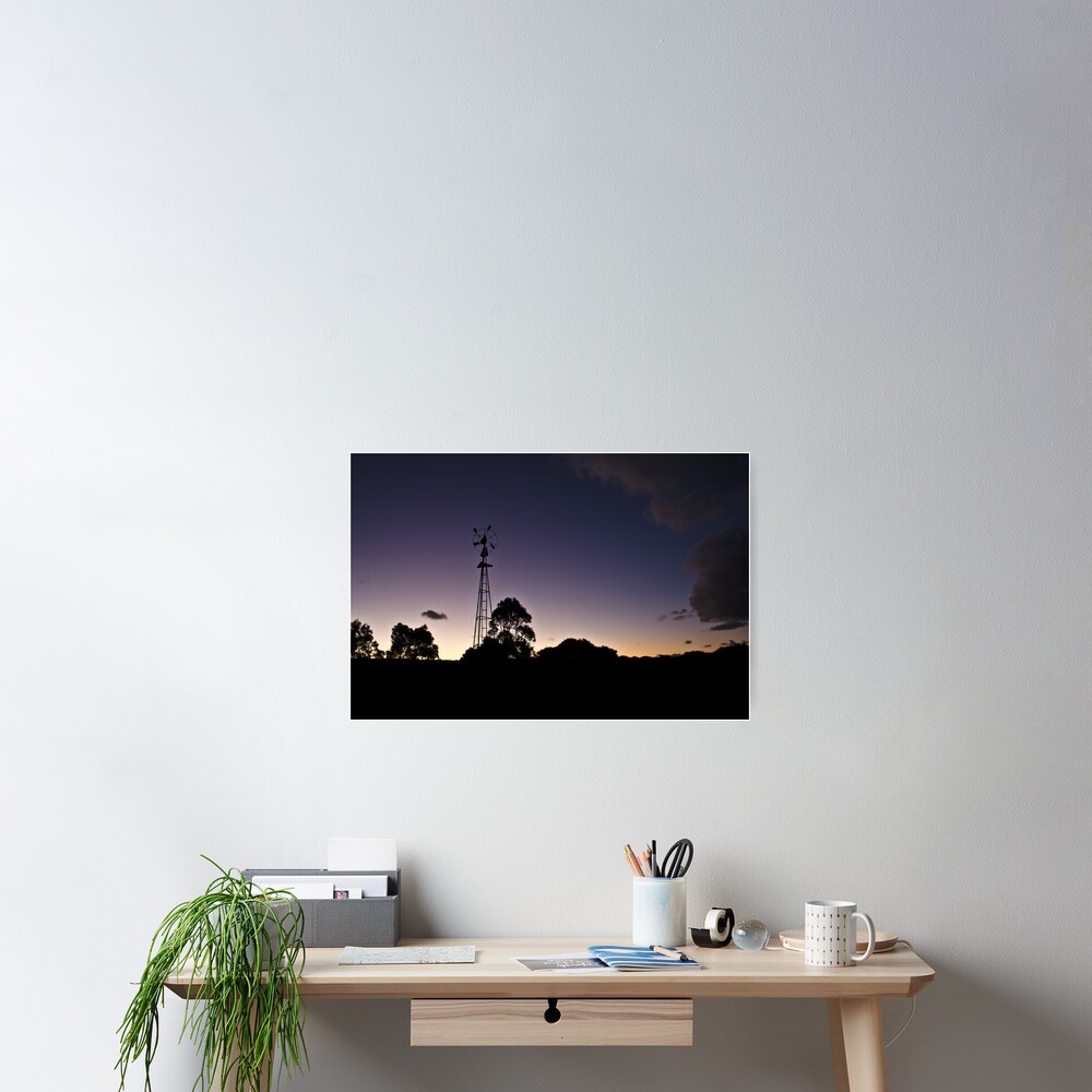 Broken windmill - after sunset Poster