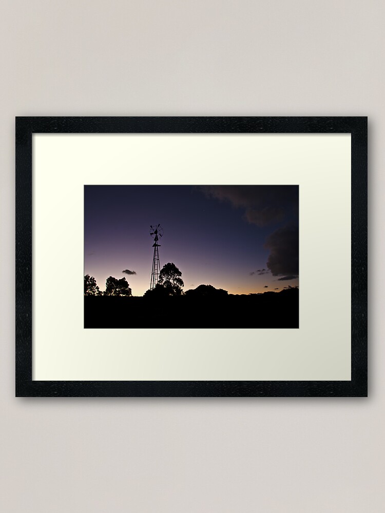 Alternate view of Broken windmill - after sunset Framed Art Print