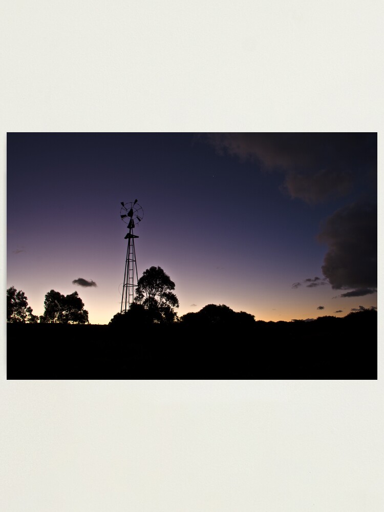 Alternate view of Broken windmill - after sunset Photographic Print