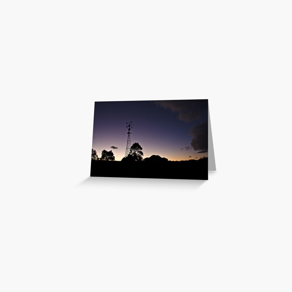 Broken windmill - after sunset Greeting Card