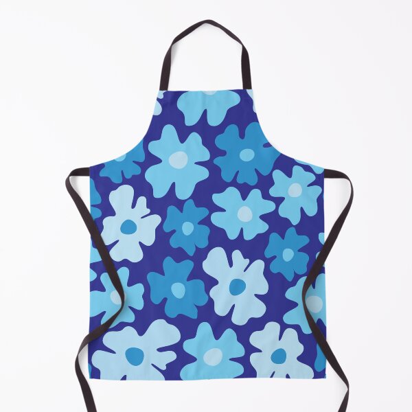 Item preview, Blue 60s retro flower power, pastel blue, blue, cobalt blue, 60s groovy pattern, hippie flowers designed and sold by blomastudios.