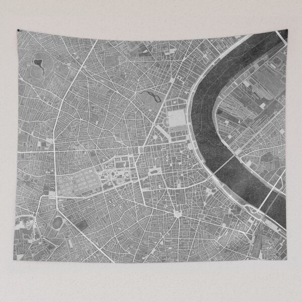 Item preview, Map of Bordeaux downtown (France) in gray vintage style designed and sold by blursbyai.