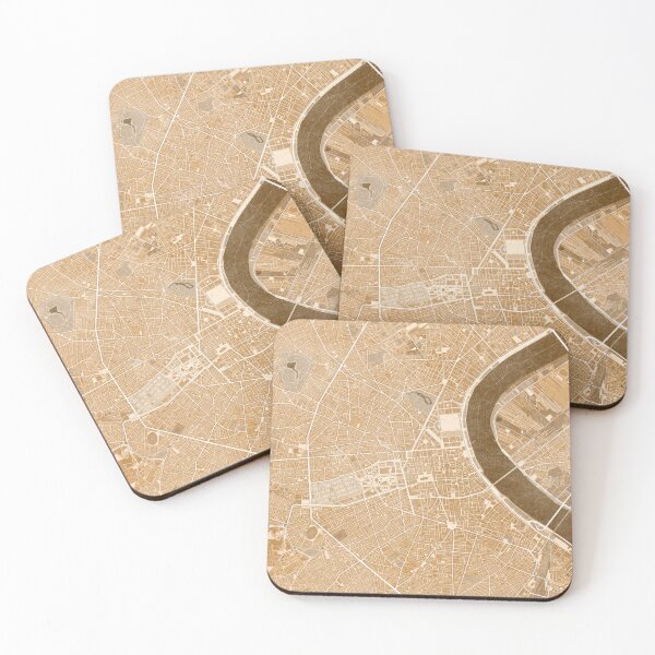 Item preview, Map of Bordeaux downtown (France) in sepia vintage style designed and sold by blursbyai.