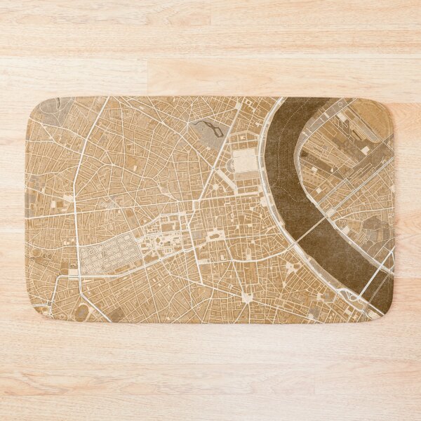 Item preview, Map of Bordeaux downtown (France) in sepia vintage style designed and sold by blursbyai.