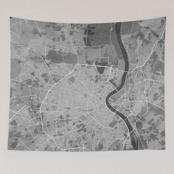 Item preview, Map of Bordeaux (France) in gray vintage style designed and sold by blursbyai.