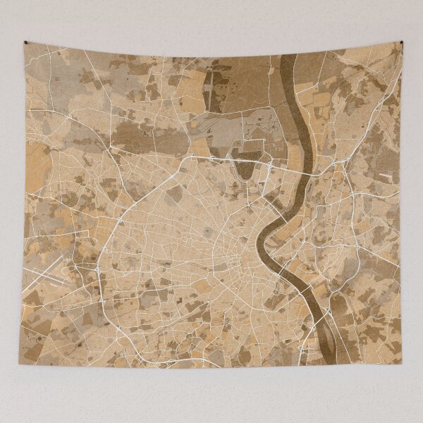 Item preview, Map of Bordeaux (France) in sepia vintage style designed and sold by blursbyai.