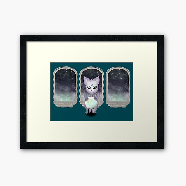 Mystic Miku | Crystal Ball & Zodiac | Teal Framed Art Print