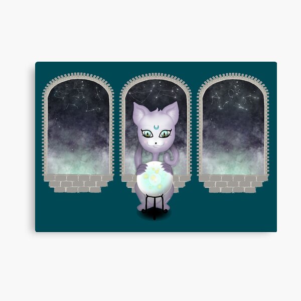 Mystic Miku | Crystal Ball & Zodiac | Teal Canvas Print