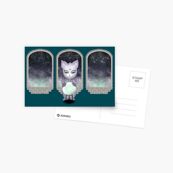 Mystic Miku | Crystal Ball & Zodiac | Teal Postcard