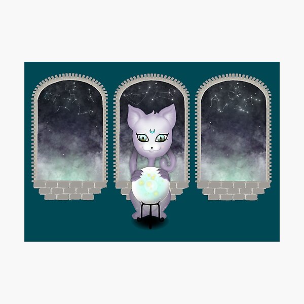 Mystic Miku | Crystal Ball & Zodiac | Teal Photographic Print