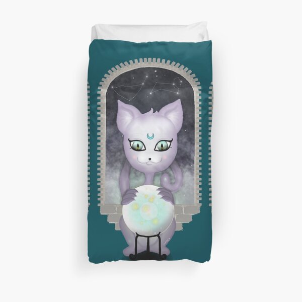 Mystic Miku | Crystal Ball & Zodiac | Teal Duvet Cover