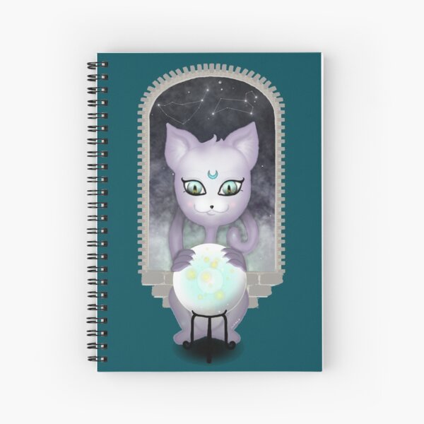 Mystic Miku | Crystal Ball & Zodiac | Teal Spiral Notebook