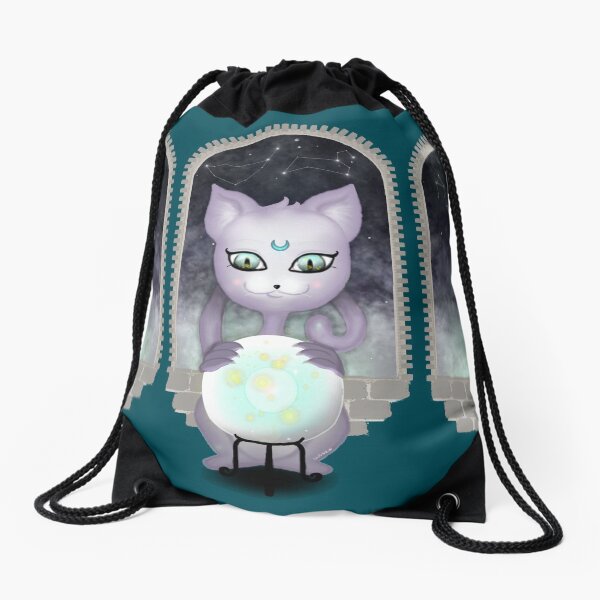 Mystic Miku | Crystal Ball & Zodiac | Teal Drawstring Bag