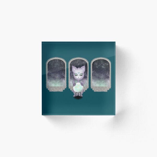 Mystic Miku | Crystal Ball & Zodiac | Teal Acrylic Block